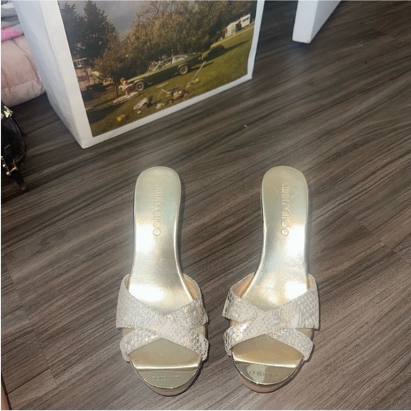 Jimmy Choo Silver Wedge Sandals - Picture 8 of 8